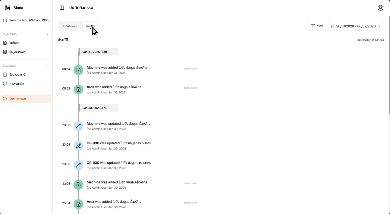 Activity Log - Detailed View